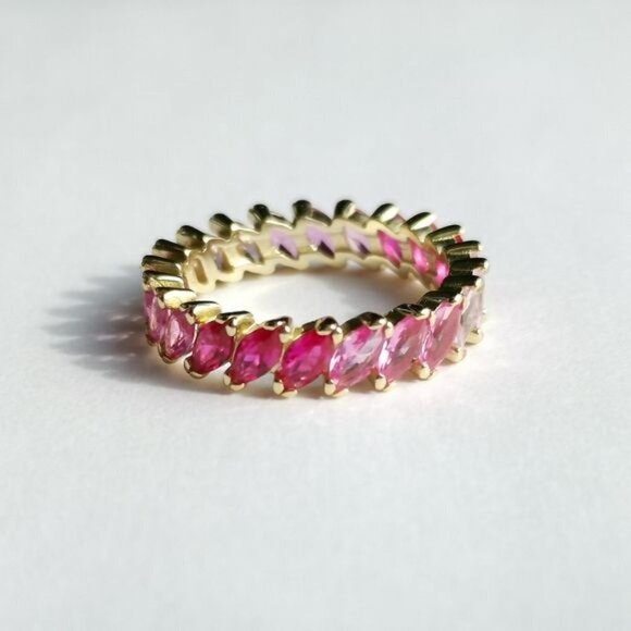 Spinel Eternity Band Ring in 14k Gold size 8 NEW - Picture 5 of 10